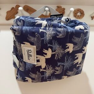 Blue and White Bear Toddler Nap Mat